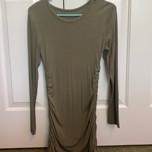 Army green long sleeve dress